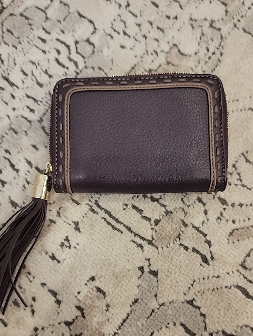 Lancel Paris Leather Wallet In The Color Raisin - Picture 15 of 16